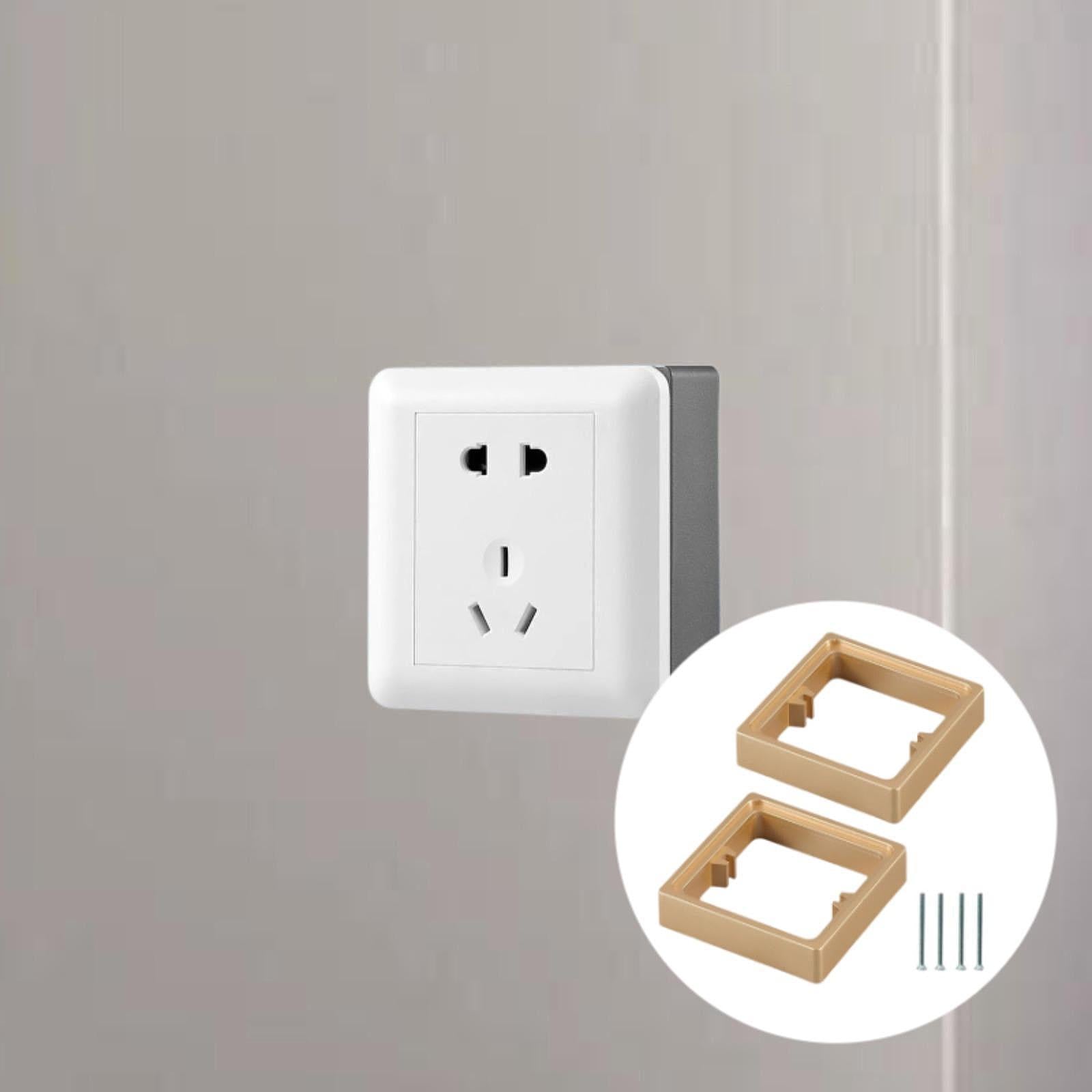 2 Pieces Single Socket Spacers Switche Accessory for Office Living Room Home golden
