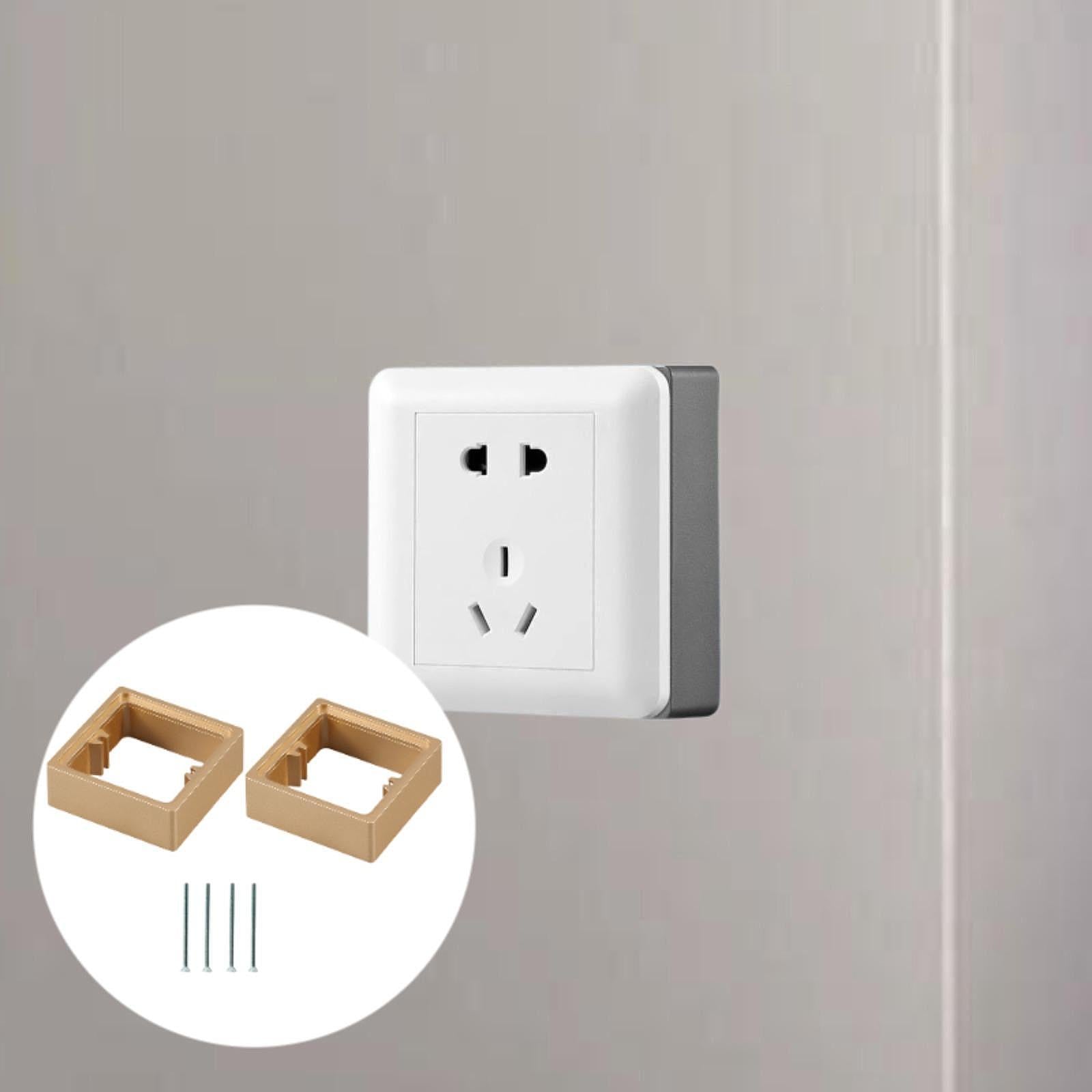 2Pcs Single Socket Spacers Square Wall Plate Spacers for Kitchen Home golden