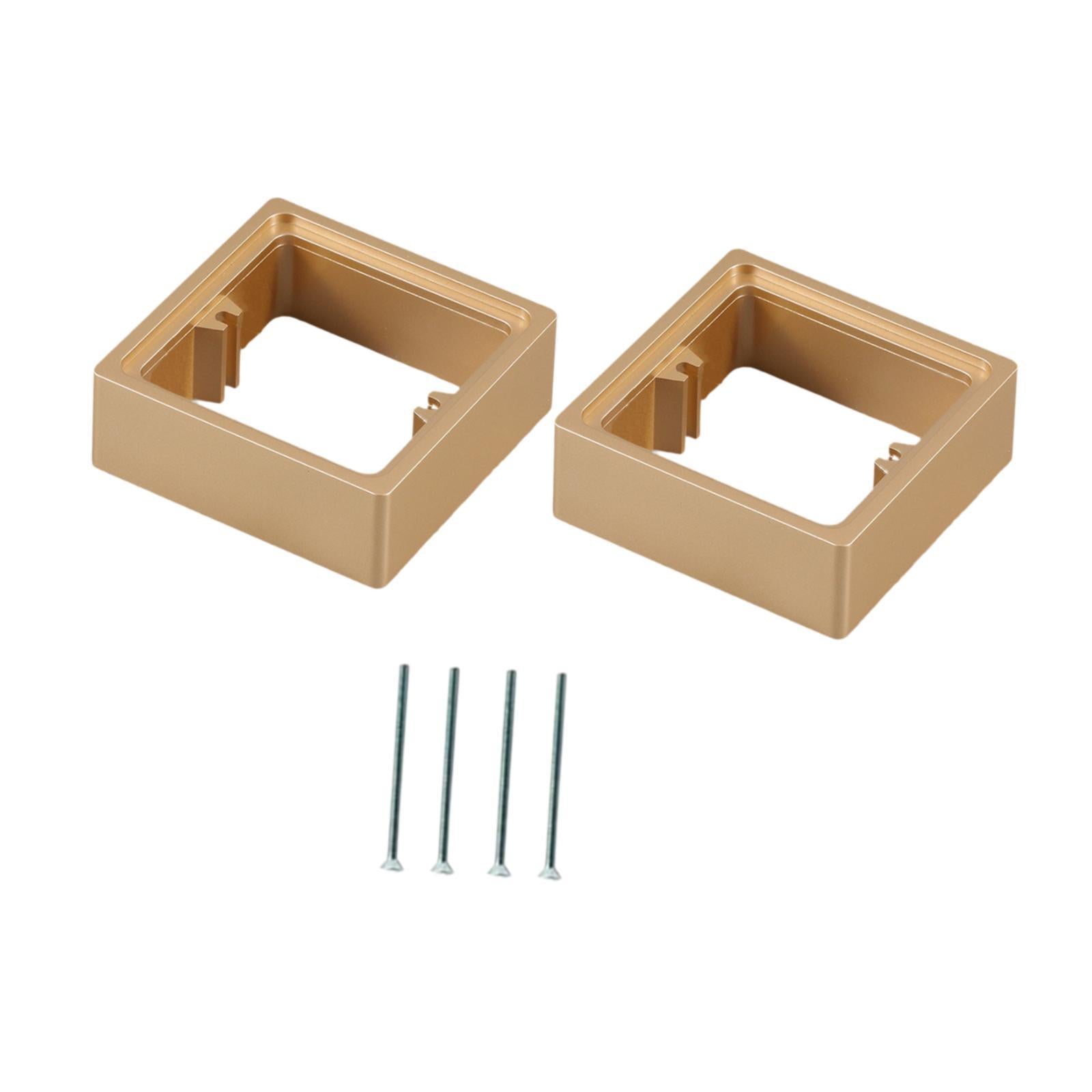 2Pcs Single Socket Spacers Square Wall Plate Spacers for Kitchen Home golden