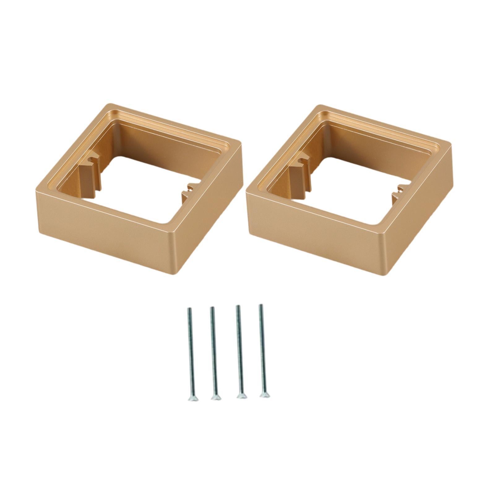 2Pcs Single Socket Spacers Square Wall Plate Spacers for Kitchen Home golden