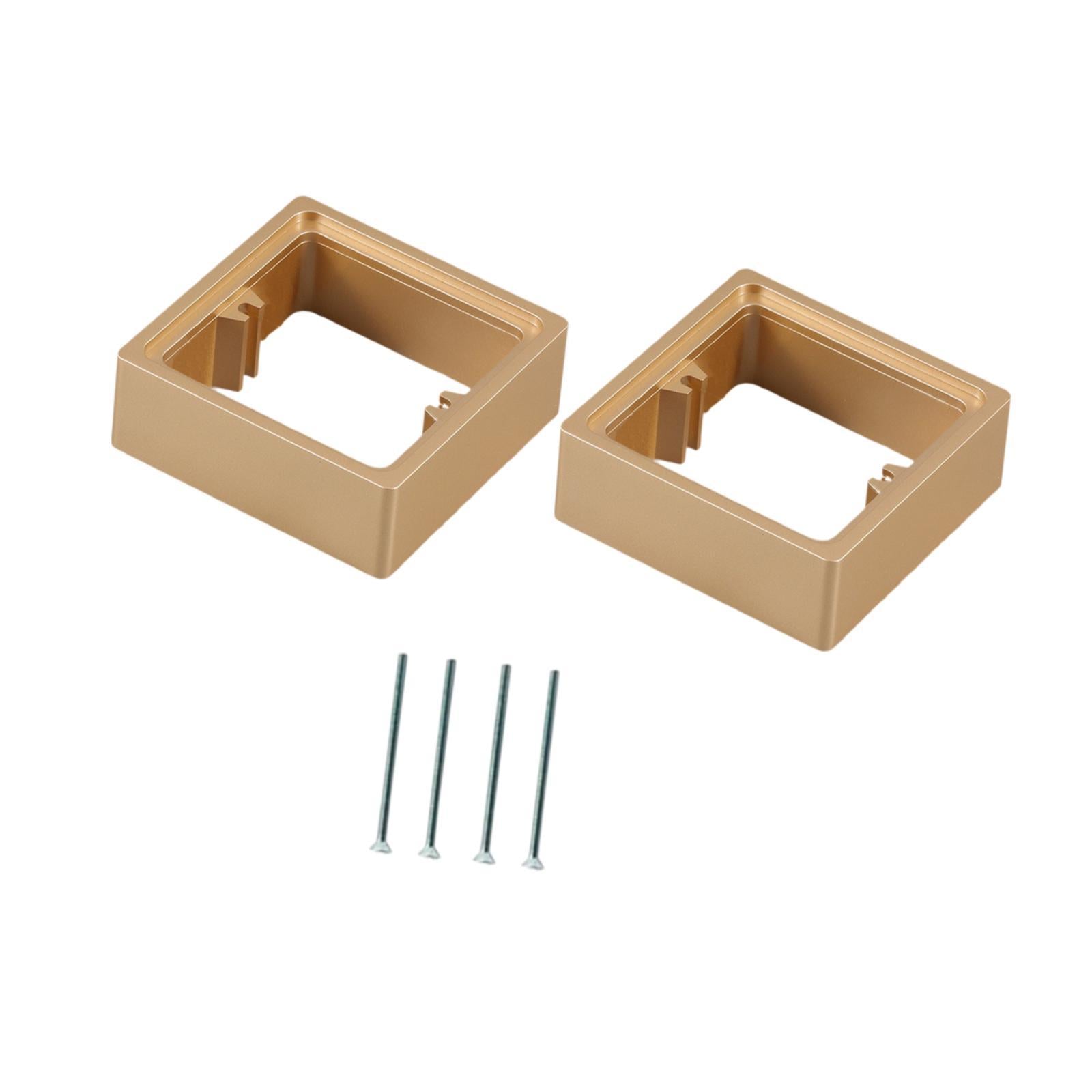 2Pcs Single Socket Spacers Square Wall Plate Spacers for Kitchen Home golden