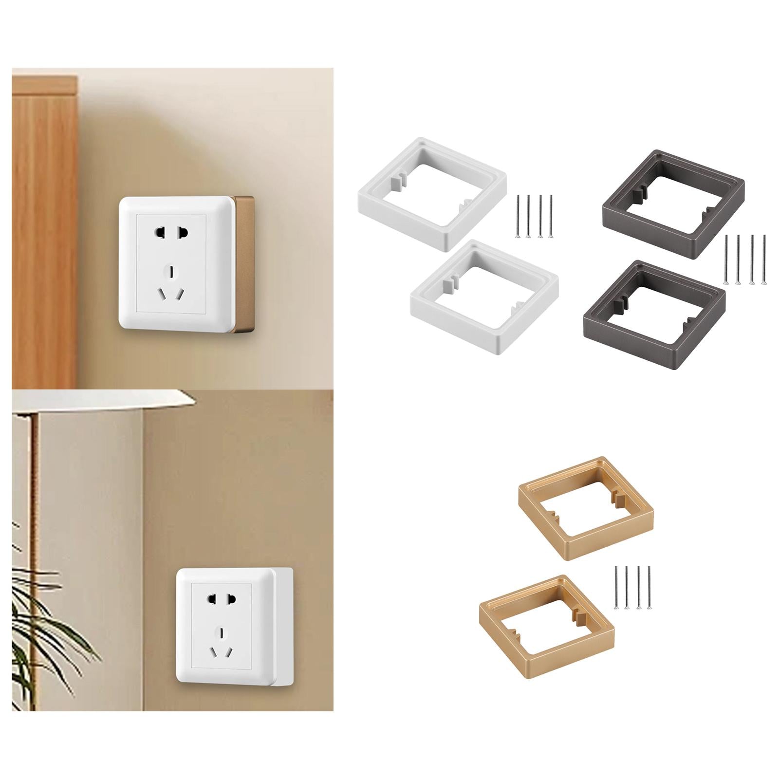 2x Socket Frame Plate Spacers 20mm Switche Accessory for Home Kitchen white