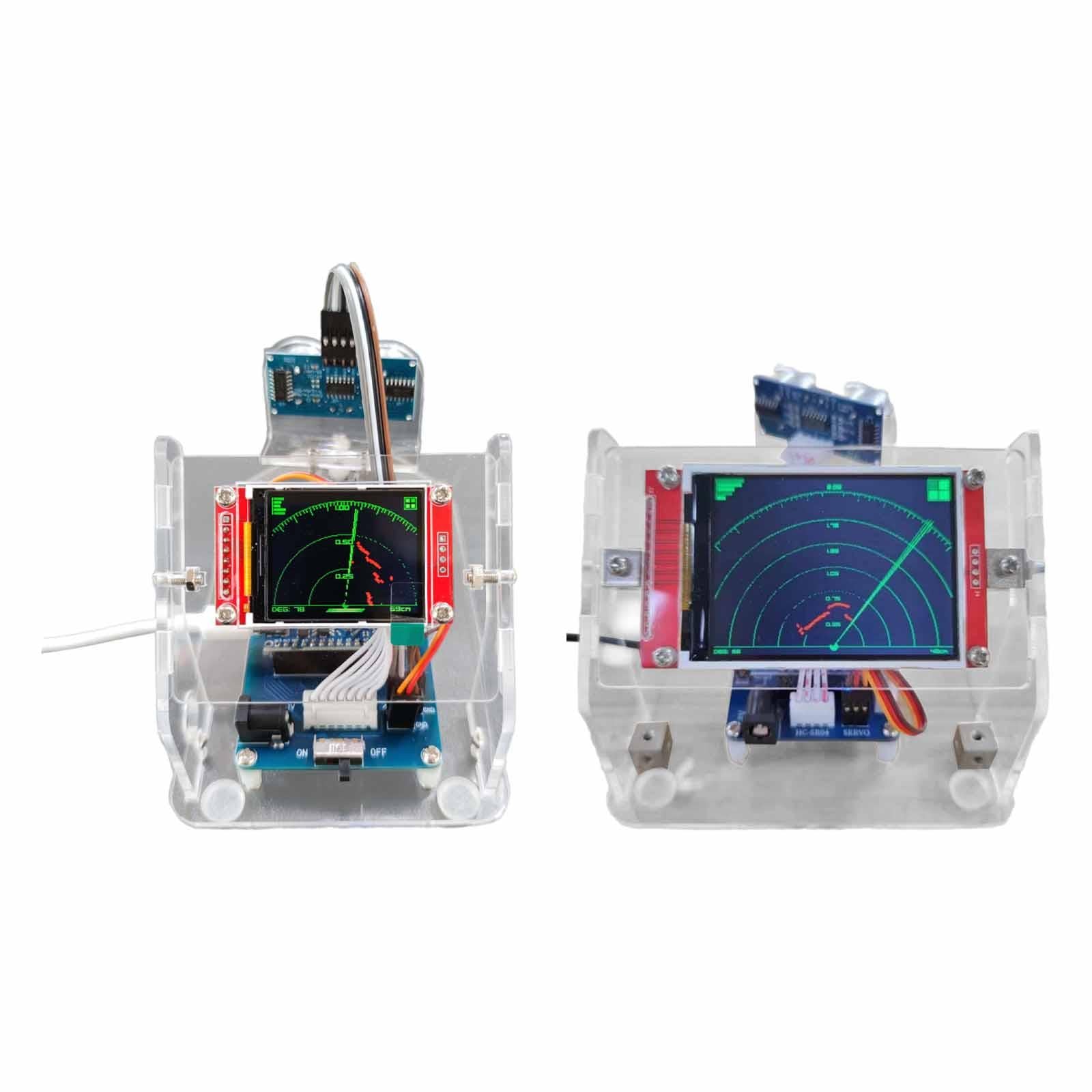 RC Ultrasonic Radar Sensors Module Kit Easy to Assemble for 1/10 RC Crawlers 1.8 inch Screen Set