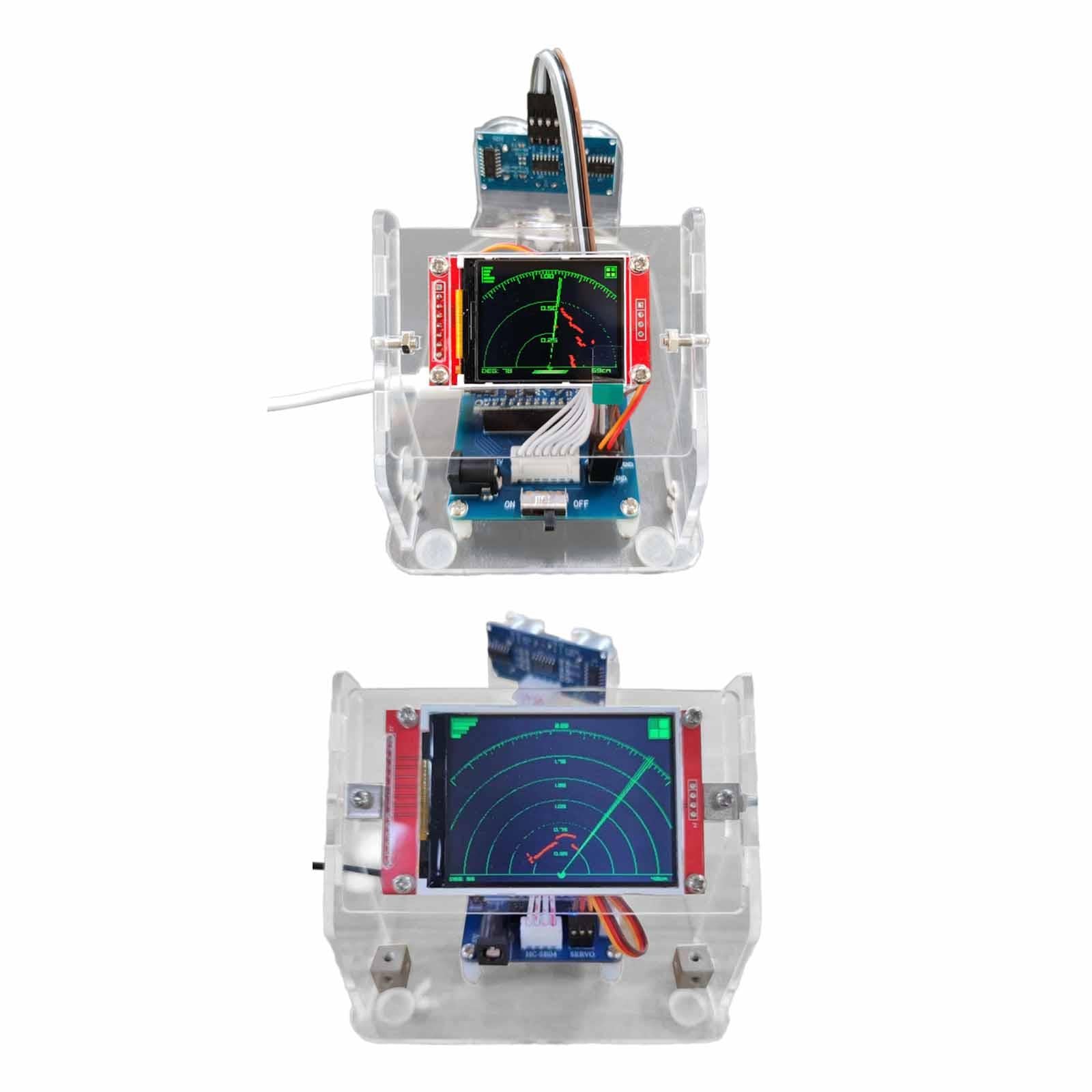 RC Ultrasonic Radar Sensors Module Kit Easy to Assemble for 1/10 RC Crawlers 1.8 inch Screen Set