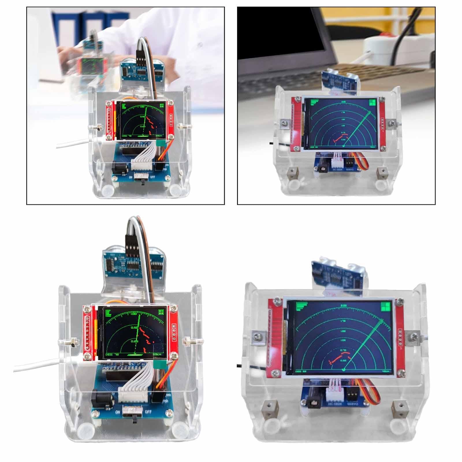 RC Ultrasonic Radar Sensors Module Kit Easy to Assemble for 1/10 RC Crawlers 1.8 inch Screen Set