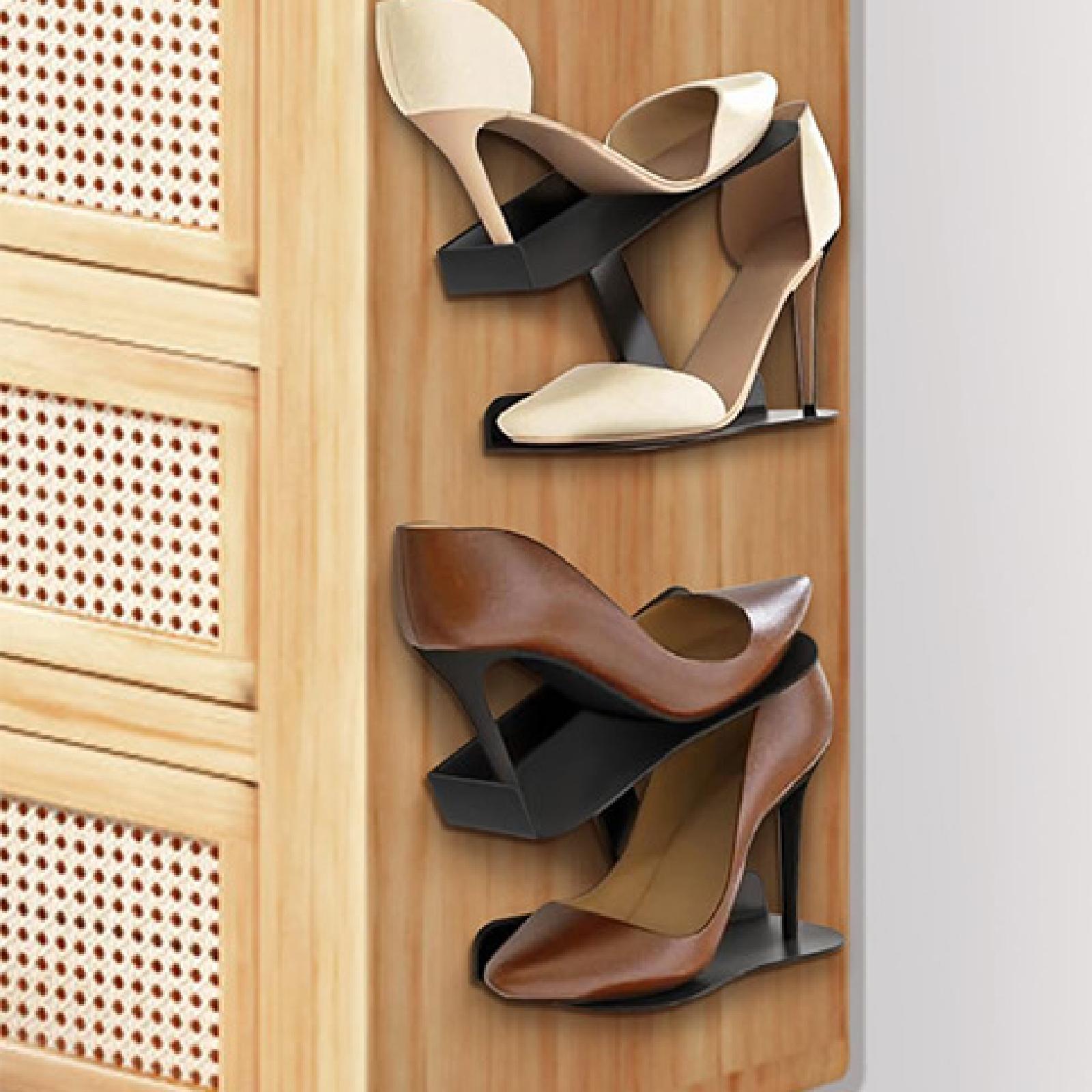 2 Pieces Floating Shoe Display Shelves Shoe Shelves for Exhibition Dormitory Wave