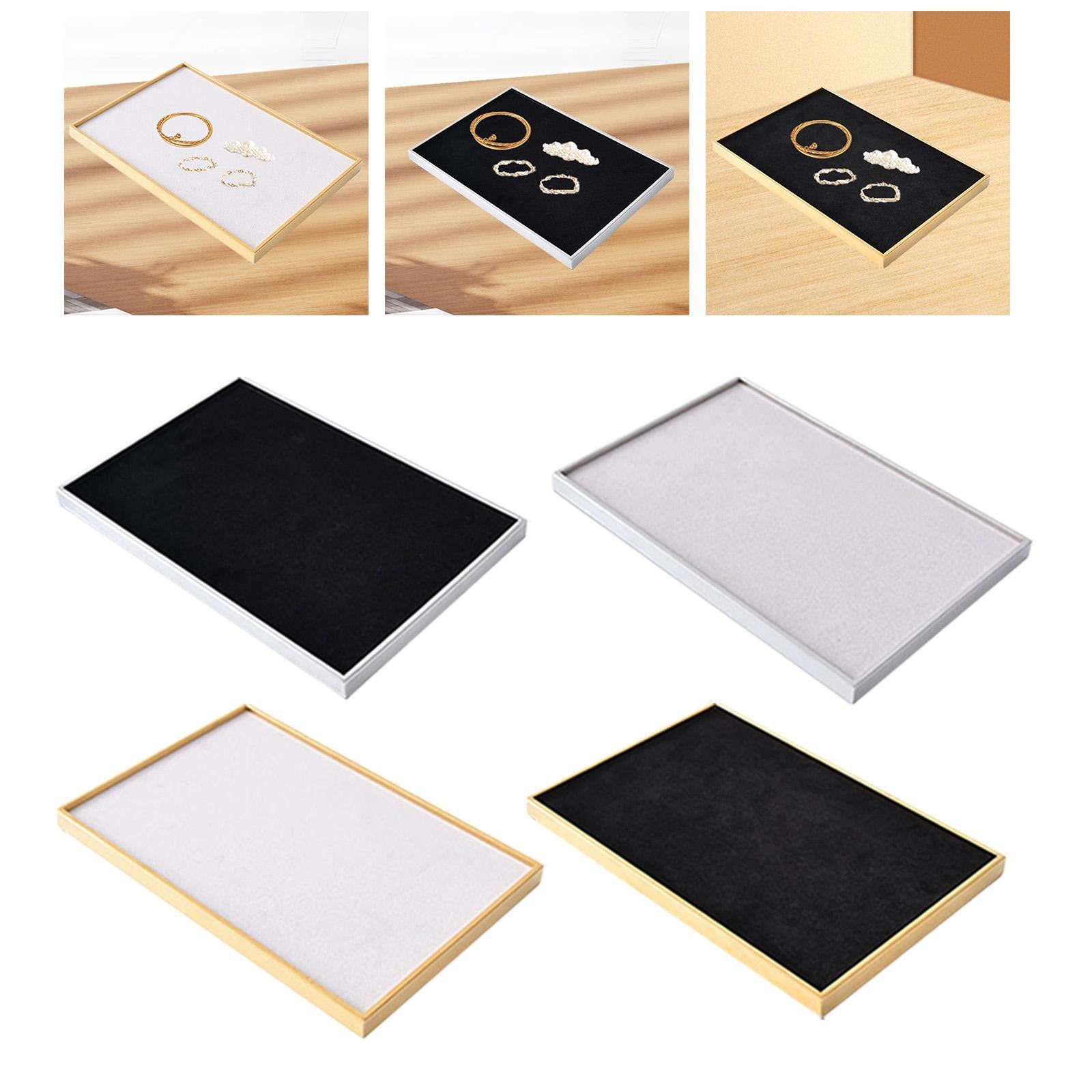 Velvet Jewelry Tray Necklace Bracelet Rings Showcase for Pendant Drawer Home Black