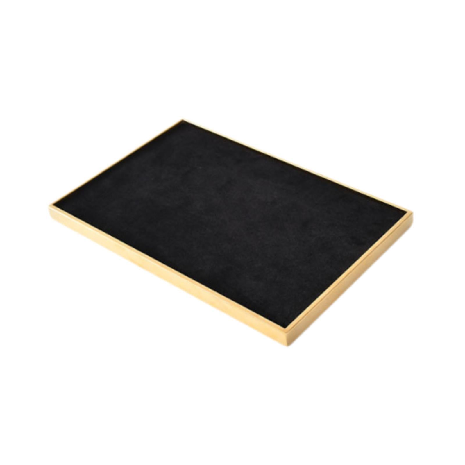 Velvet Jewelry Tray Necklace Bracelet Rings Showcase for Pendant Drawer Home Gold Black