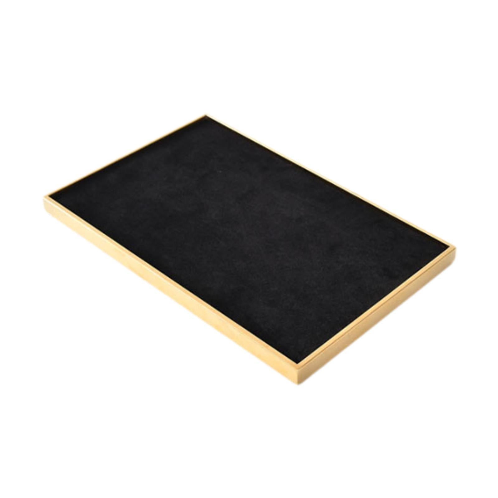 Velvet Jewelry Tray Necklace Bracelet Rings Showcase for Pendant Drawer Home Gold Black