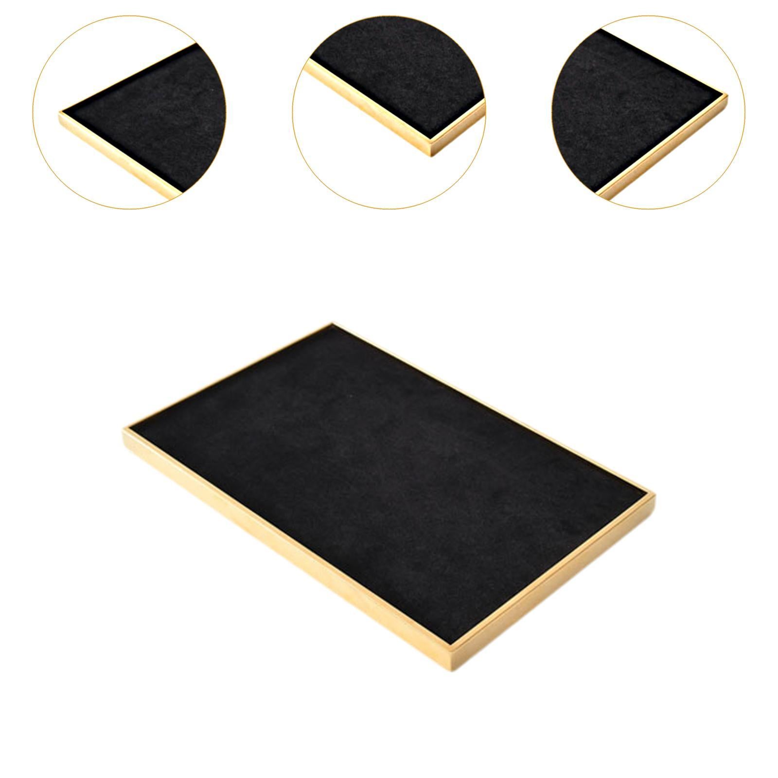 Velvet Jewelry Tray Necklace Bracelet Rings Showcase for Pendant Drawer Home Gold Black