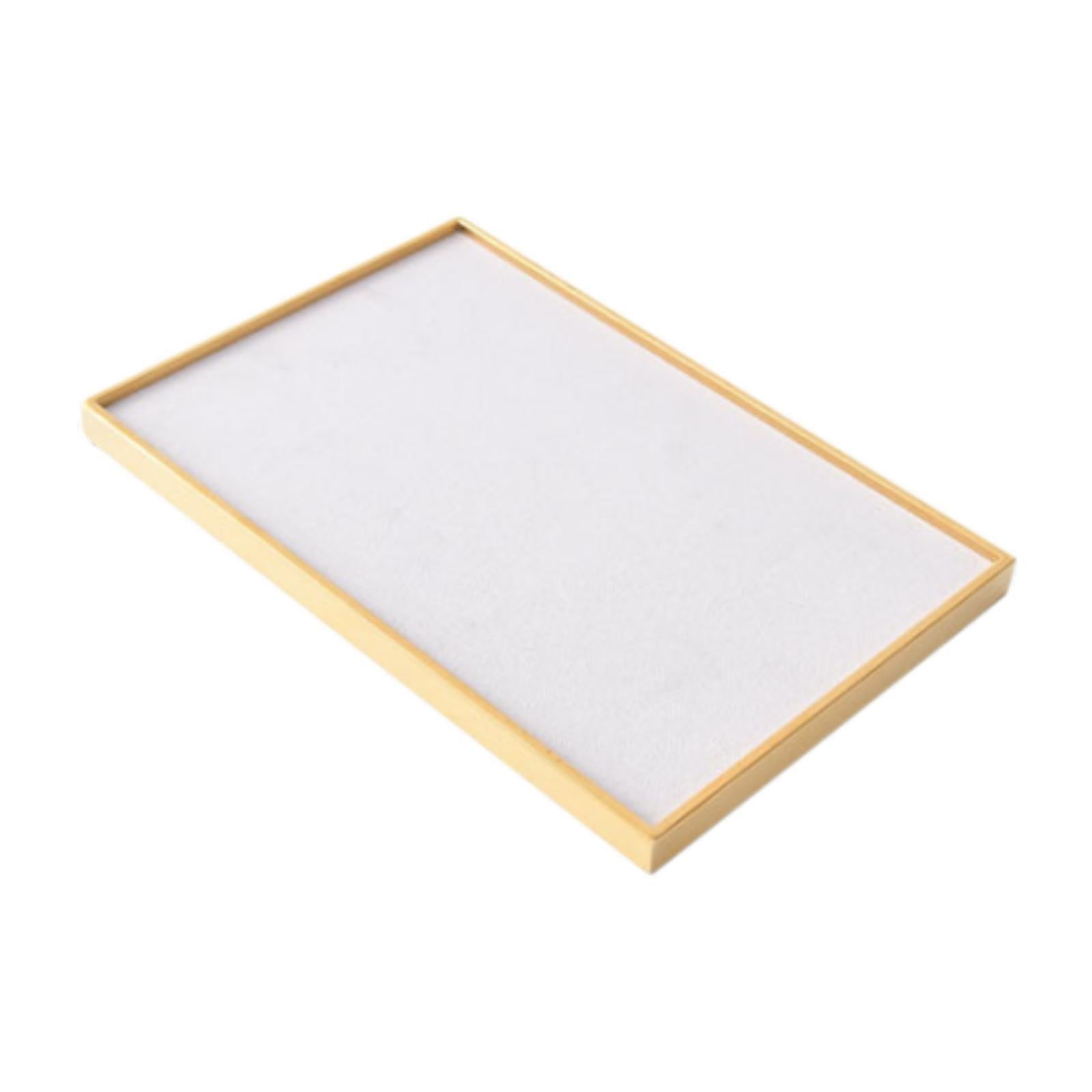 Velvet Jewelry Tray Necklace Bracelet Rings Showcase for Pendant Drawer Home Golden Gray