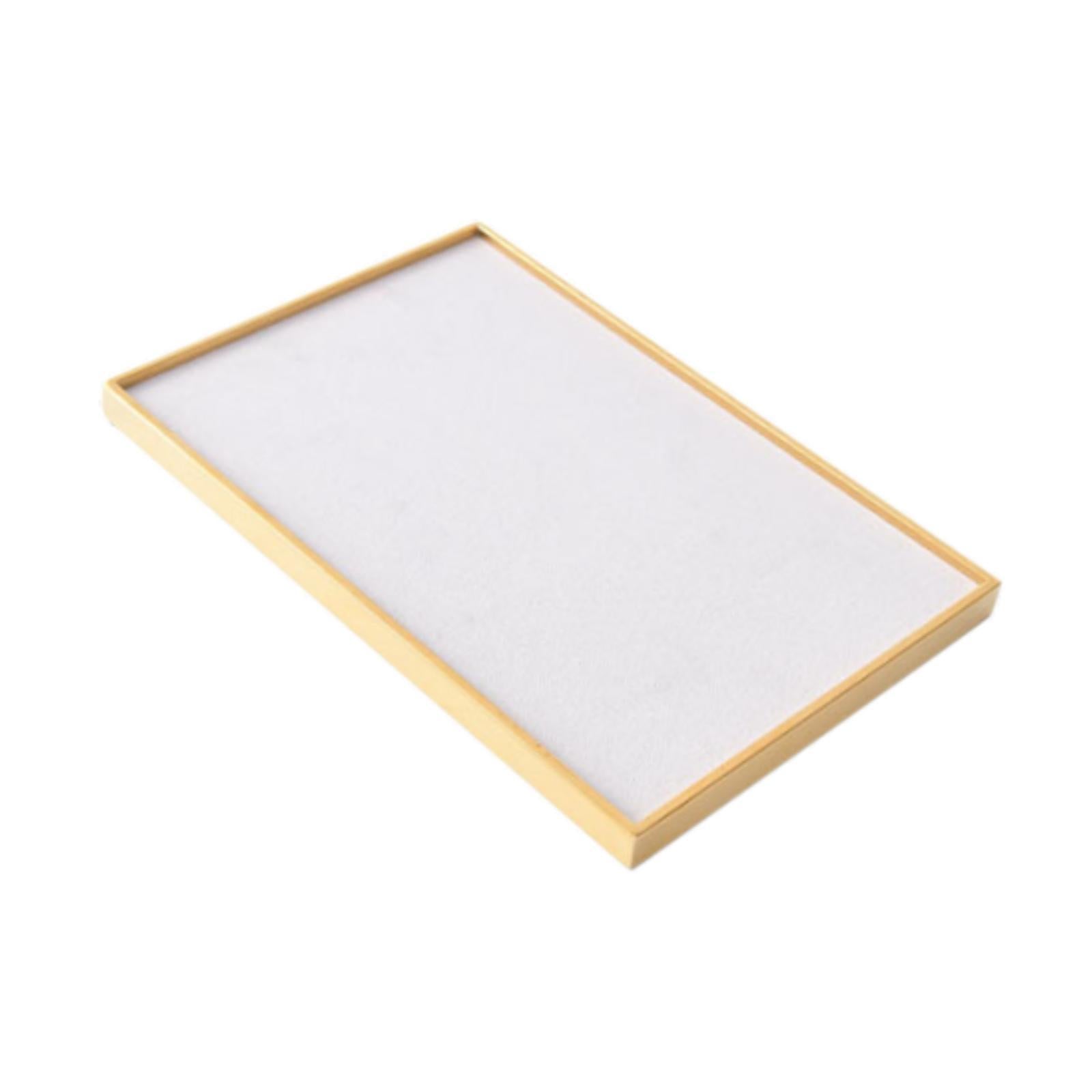 Velvet Jewelry Tray Necklace Bracelet Rings Showcase for Pendant Drawer Home Golden Gray