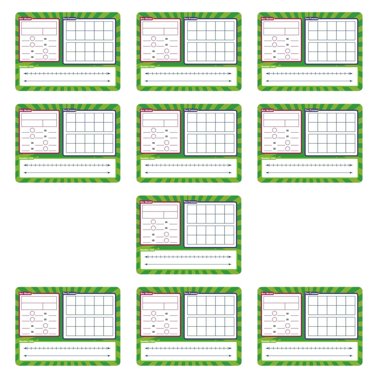 10x Dry Erase Number Line Board Card Gift for Kindergarten Preschool Nursery