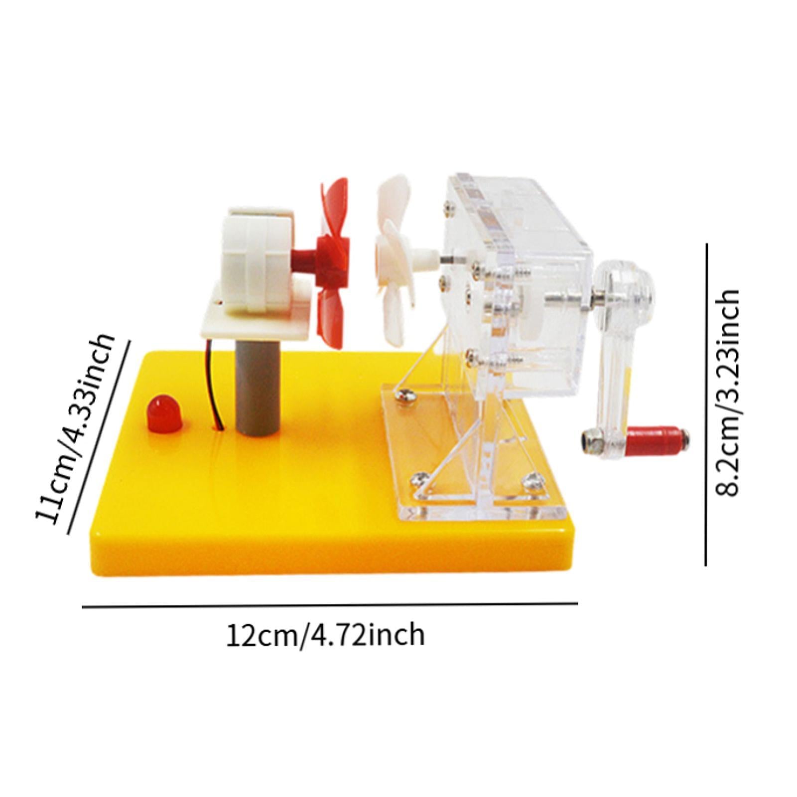 Hand Cranked Power Generator Wind Energy Conversion for Lab School Classroom 12cmx11cmx8.2cm