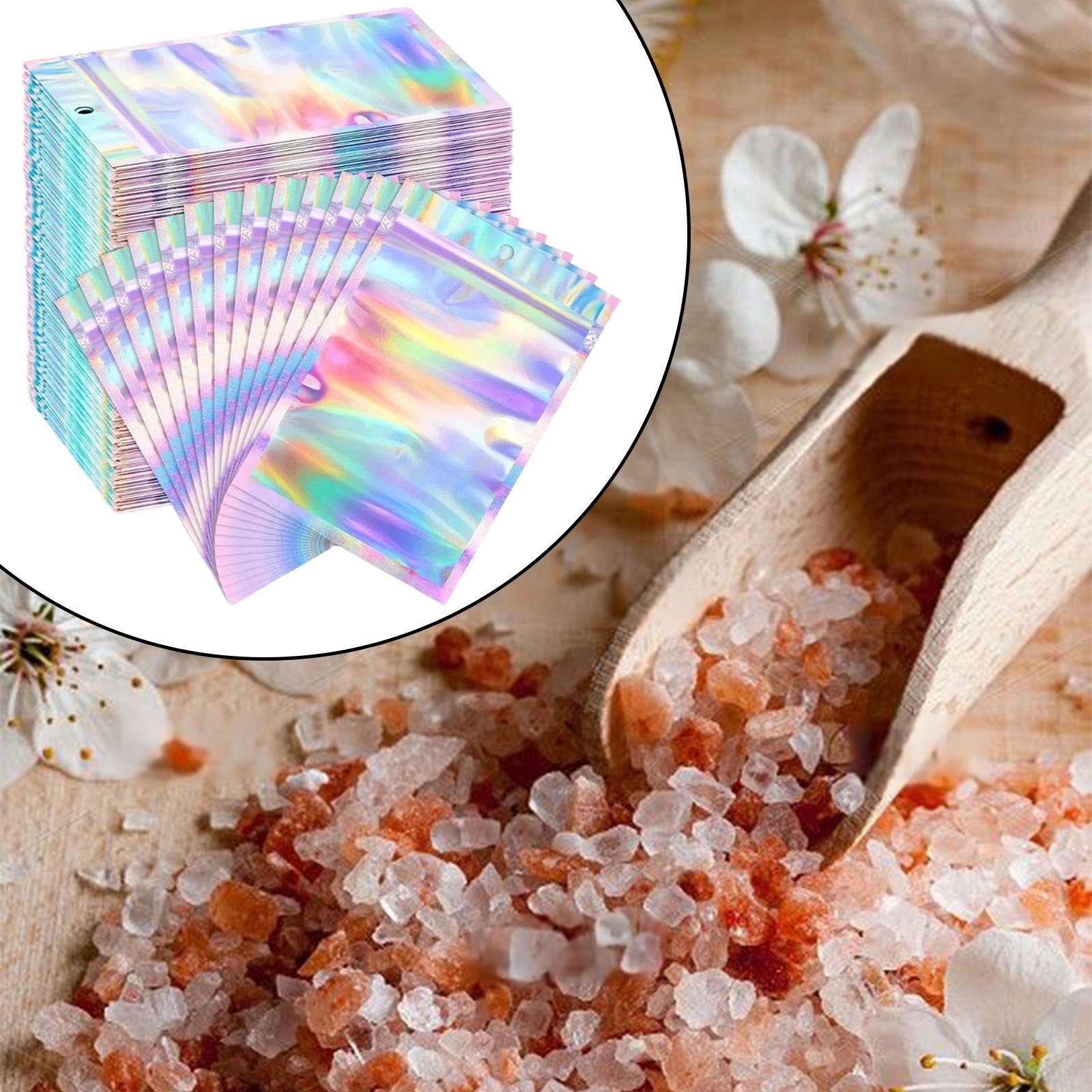 500 Pieces Holographic Resealable Bags 4x6 inch Organization Smellproof Bags