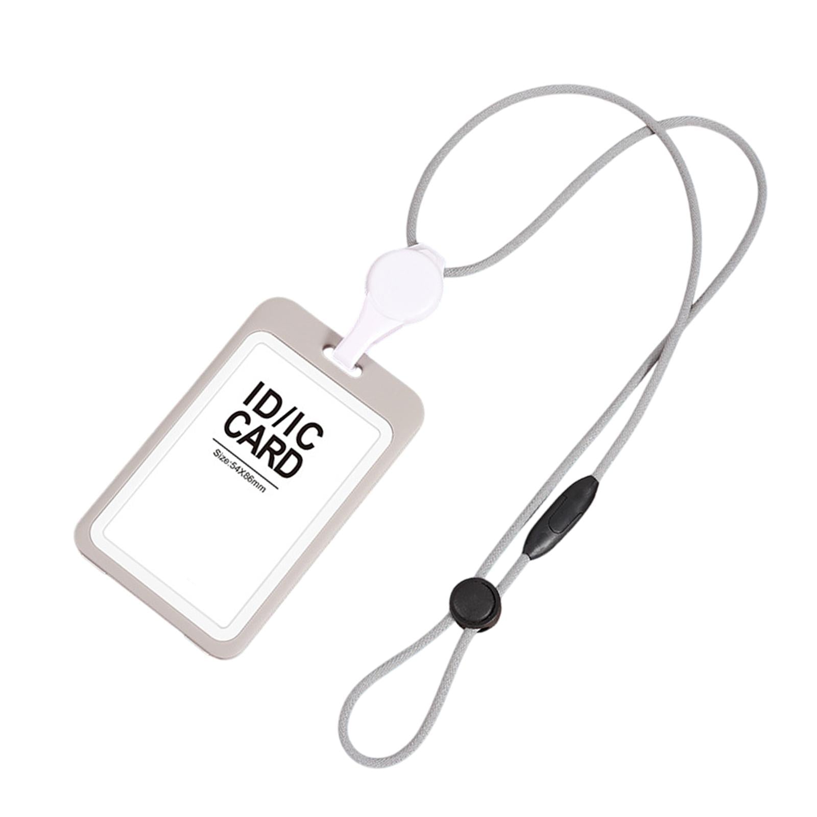 Badge Holder Business Supplies Protector Cover Case for Office School Doctor Grey