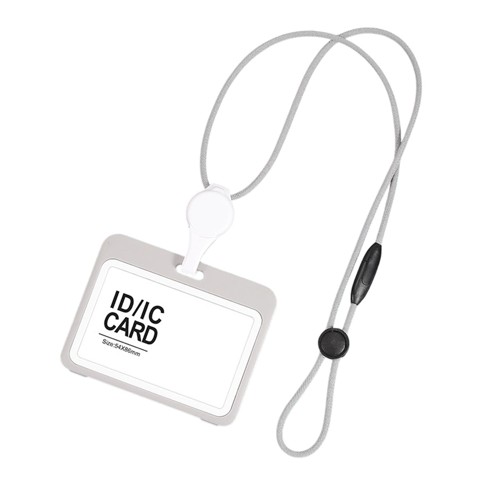 Badge Holder Business Supplies Protector Cover Case for Office School Doctor Grey Horizontal