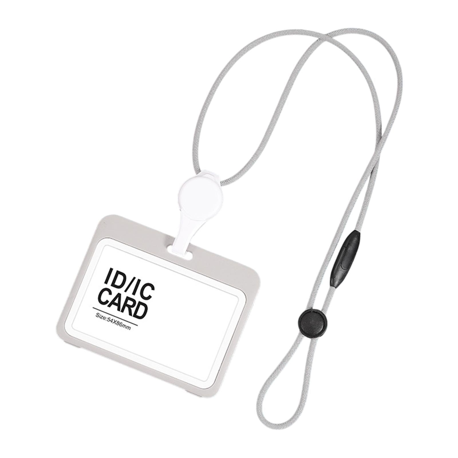 Badge Holder Business Supplies Protector Cover Case for Office School Doctor Grey Horizontal