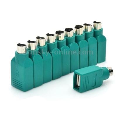 10 pcs USB Female to PS Male Convertor Plug