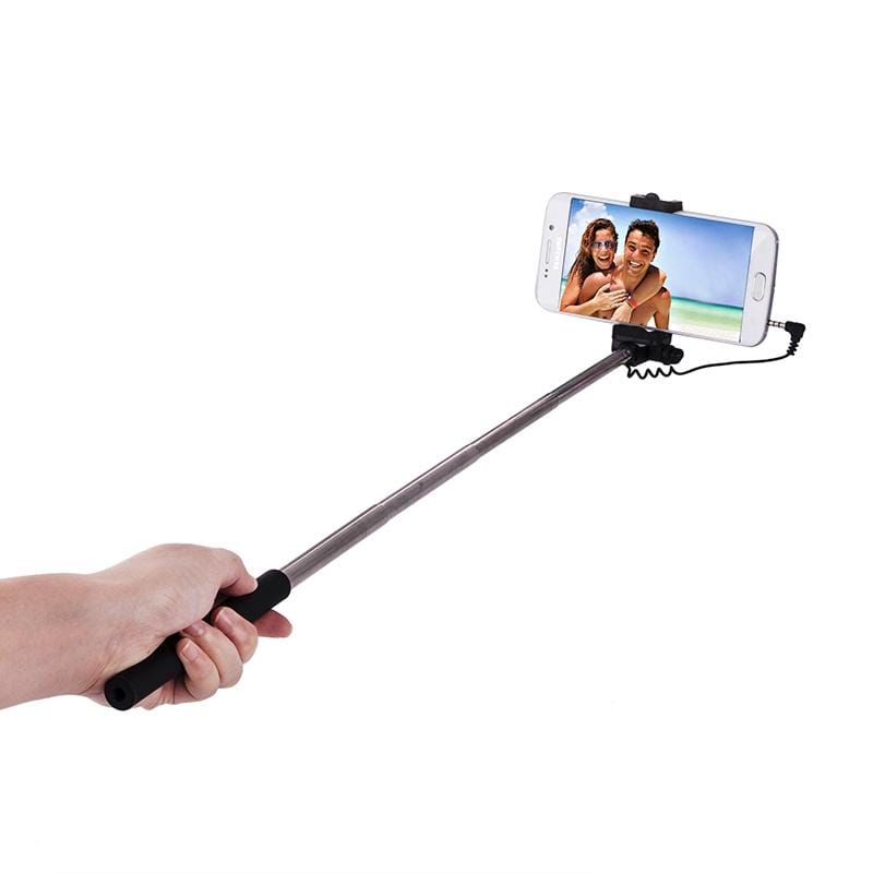 Portable Wire Controlled Selfie Stick Monopod Folding Extendable Handheld Holder with Separable Frame for iOS & Android Phone, Folded Length: 23.4cm, Max Extension Length: 88.6cm (Green)