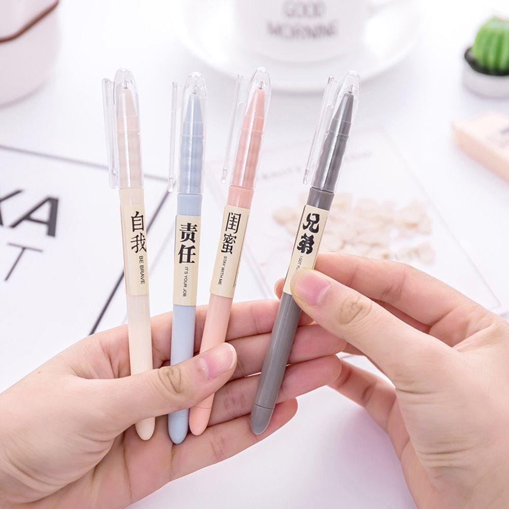 4 PCS Personal Character Black Signature Gel Pen (Bestie)
