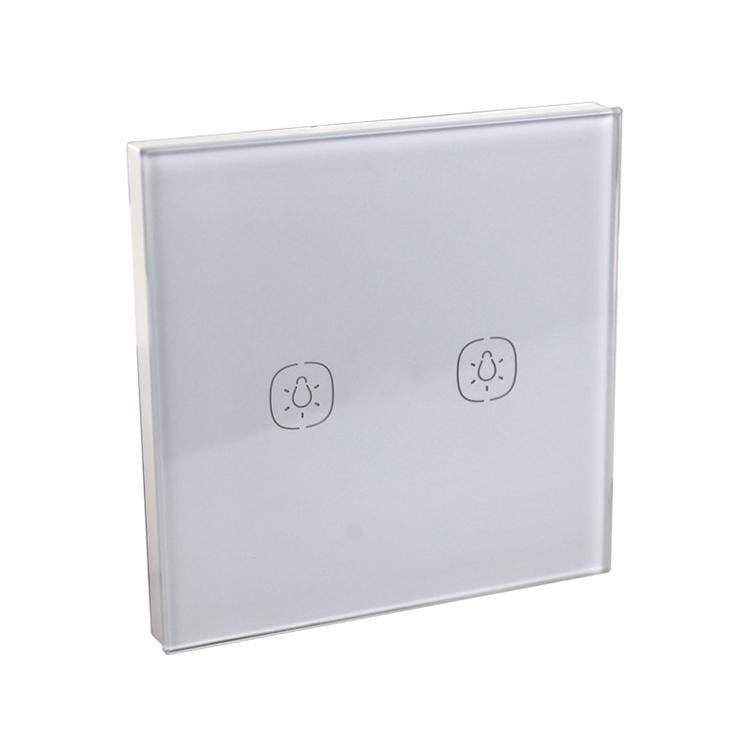 2.4G 2 Buttons Smart Light Wall Switch, Support Alexa / Google Home Voice Control, US Plug