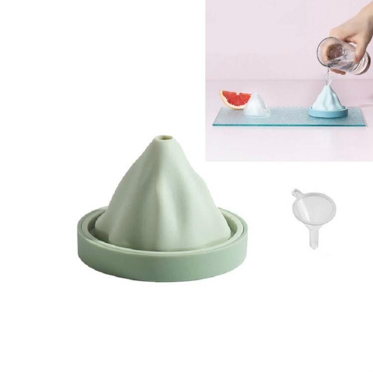 3 PCS Snow Mountain Ice Cube Mould Food Grade Silicone Ice Tray Ice Making Mould with Funnel (Green)