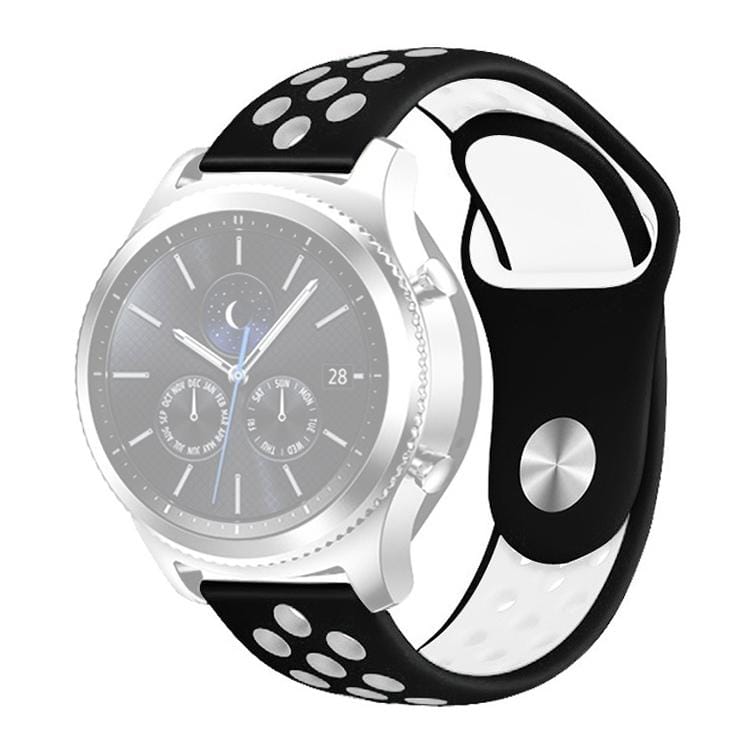 For Samsung Gear S4 Active 22mm Two-color Silicone Replacement Strap Watchband (Black White)