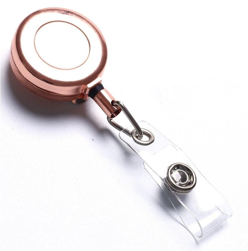 2 PCS Zinc Alloy Easy to Pull Buckle Key Chain Back Clip Type Anti Theft Telescopic Buckle (Rose Gold)