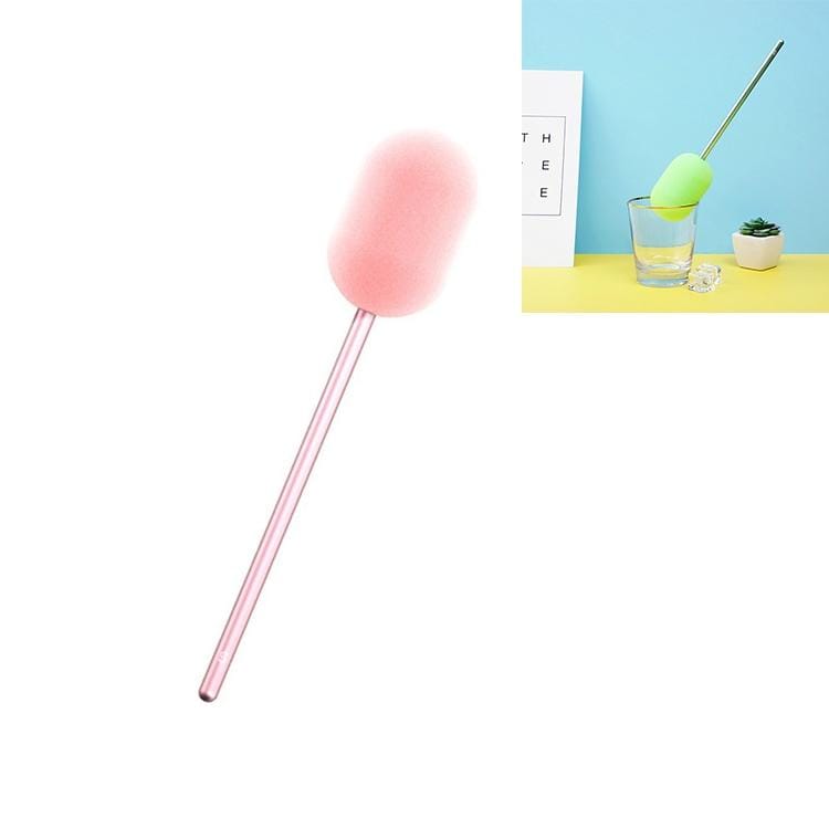 3 PCS Aluminum Alloy Sponge Cup Brush Milk Bottle Glass Tea Cup Cleaning Brush (Sakura Pink)