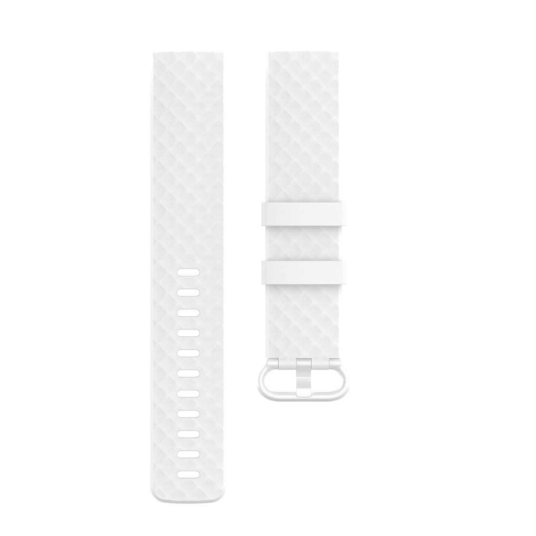 Color Buckle TPU Wrist Strap Watch Band for Fitbit Charge 4 / Charge 3 / Charge 3 SE, Size: L (Silver)