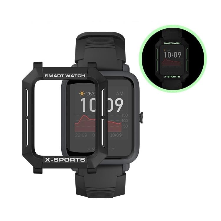 For Huami Amazfit Bip Lite Version 1S / Bip S Smart Watch TPU Protective Case, Color:Black+White Luminous Green