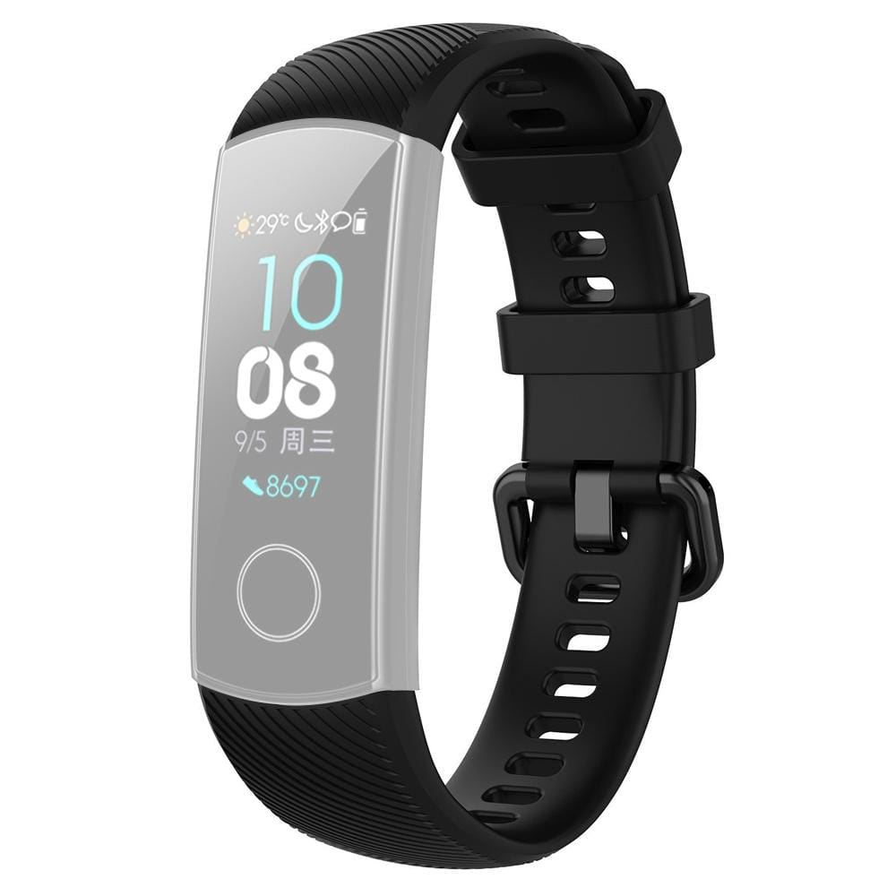 Smart Watch Silicone Wrist Strap Watchband for Huawei Honor Band 4 / Band 5 (Black)