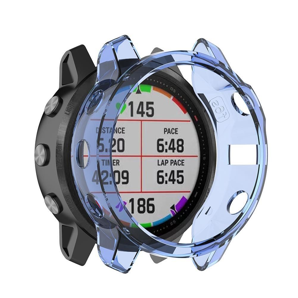 For Garmin Fenix 6S / 6S Pro Smart Watch Half Coverage TPU Protective Case (Transparent Blue)