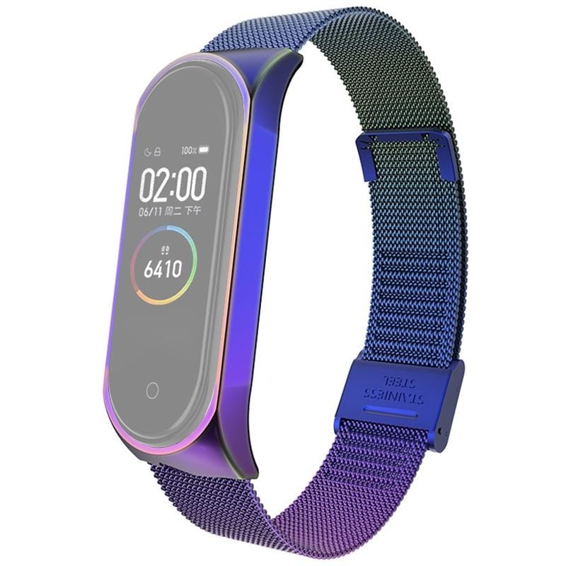 For Xiaomi Mi Band 4 / 3 Milanese Metal Replacement Strap Watchband, Color:Colorful