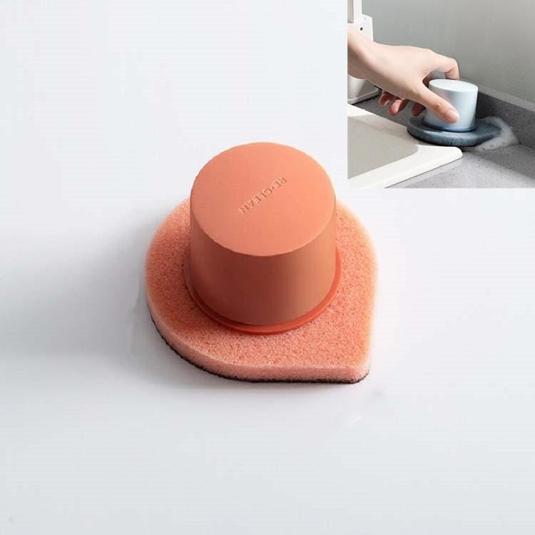 5 PCS Sharp Corner Sponge Brush to Clean Corner Gaps Pot Brush (Orange)