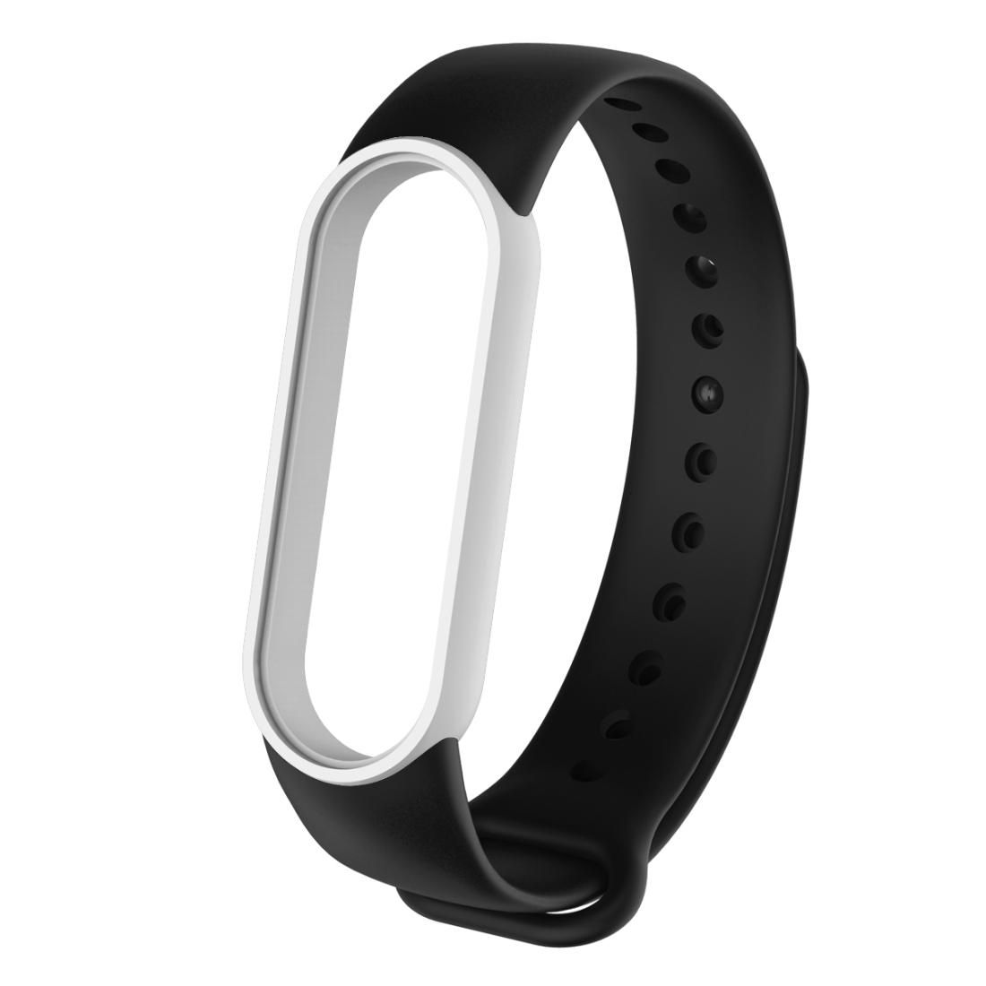 For Xiaomi Mi Band 5 Silicone Replacement Strap Watchband (Orange Black)