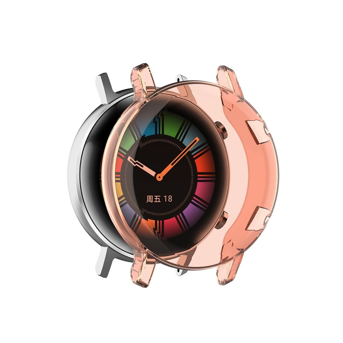 For Huawei Watch GT2 42mm Full Coverage Watch Protective Case with Screen (Transparent Pink)