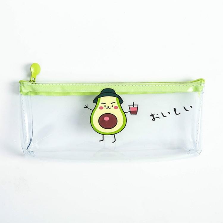 Creative Avocado Transparent Simple Portable Large Capacity Storage Bag Pencil Case Hat Avocado