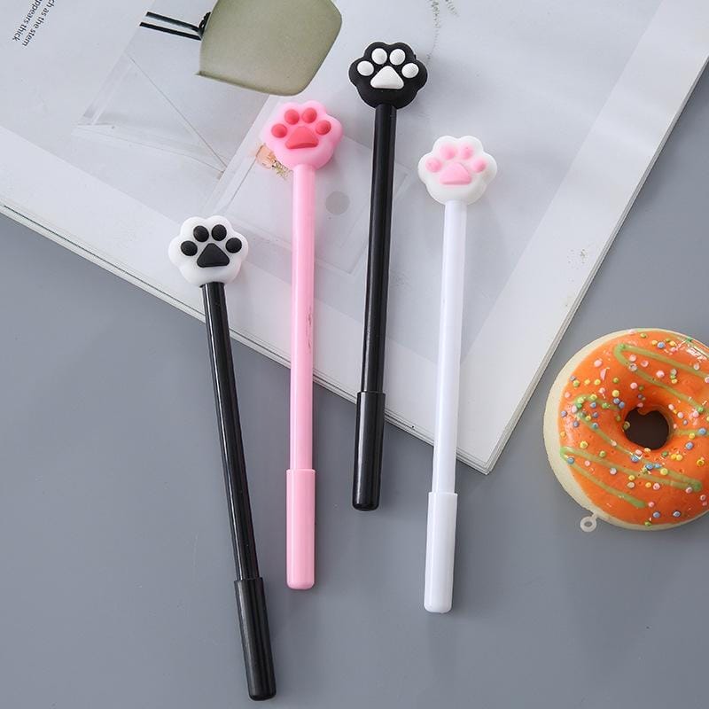 10 PCS Cat Paw Gel Pens Signature Pen School Office Gift stationery Random Color Delivery