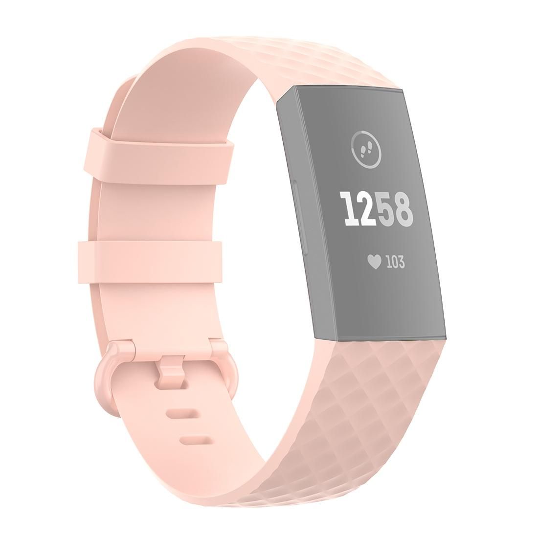 Color Buckle TPU Wrist Strap Watch Band for Fitbit Charge 4 / Charge 3 / Charge 3 SE, Size: L (Light Pink)