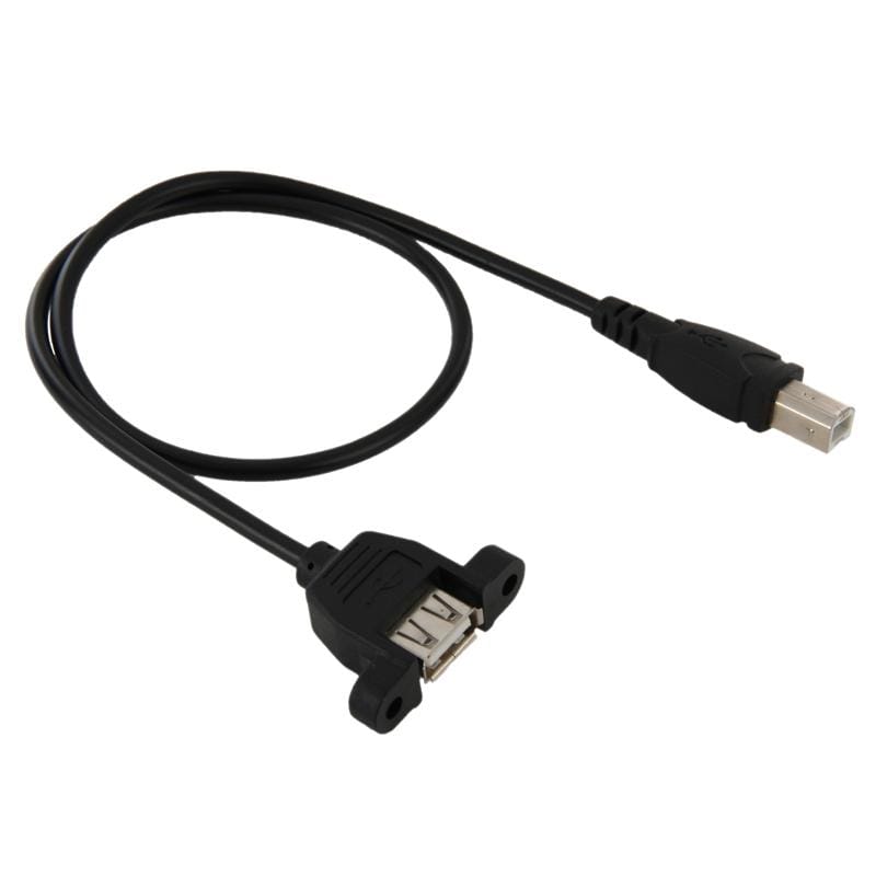 USB 2.0 Type-B Male to USB 2.0 Female Printer / Scanner Adapter Cable for HP, Dell, Epson, Length: 50cm (Black)