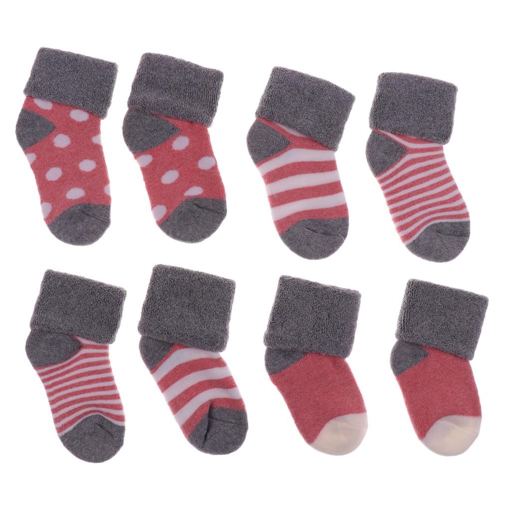 4 pairs of cotton children socks 0-6Month Pink