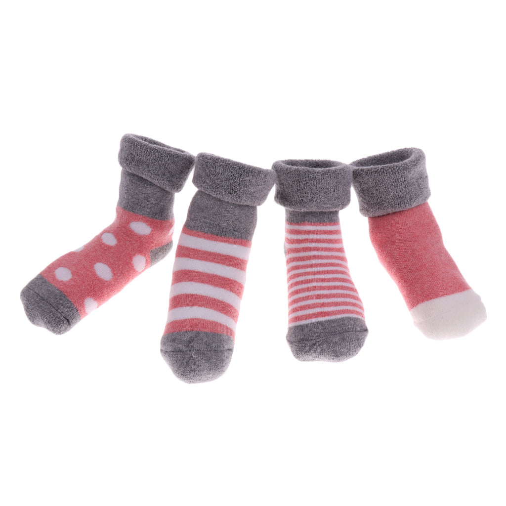 4 pairs of cotton children socks 6-12Month Pink