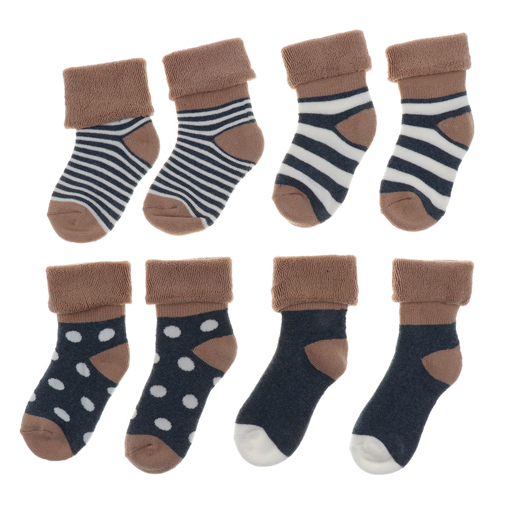 4 pairs of cotton children socks 0-6Month Blue