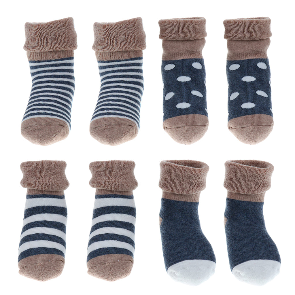 4 pairs of cotton children socks 0-6Month Blue