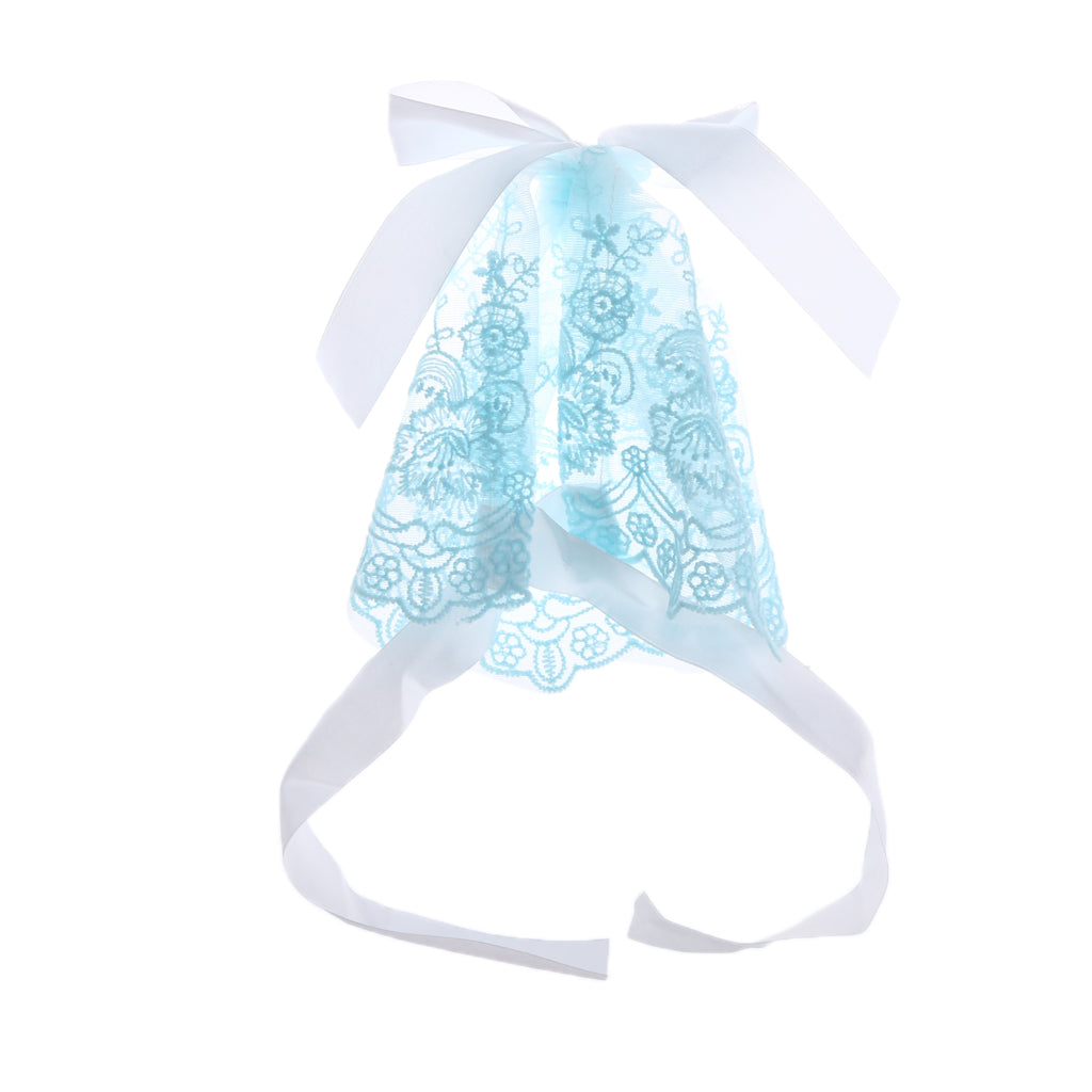 Newborn Baby Girls Toddler Infant Lace Flower Bonnet Hat Cap Photo Prop Blue