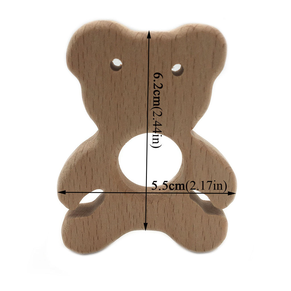 Cute Safe Natural Wooden Baby Teether Teething Toy Shower New Bear