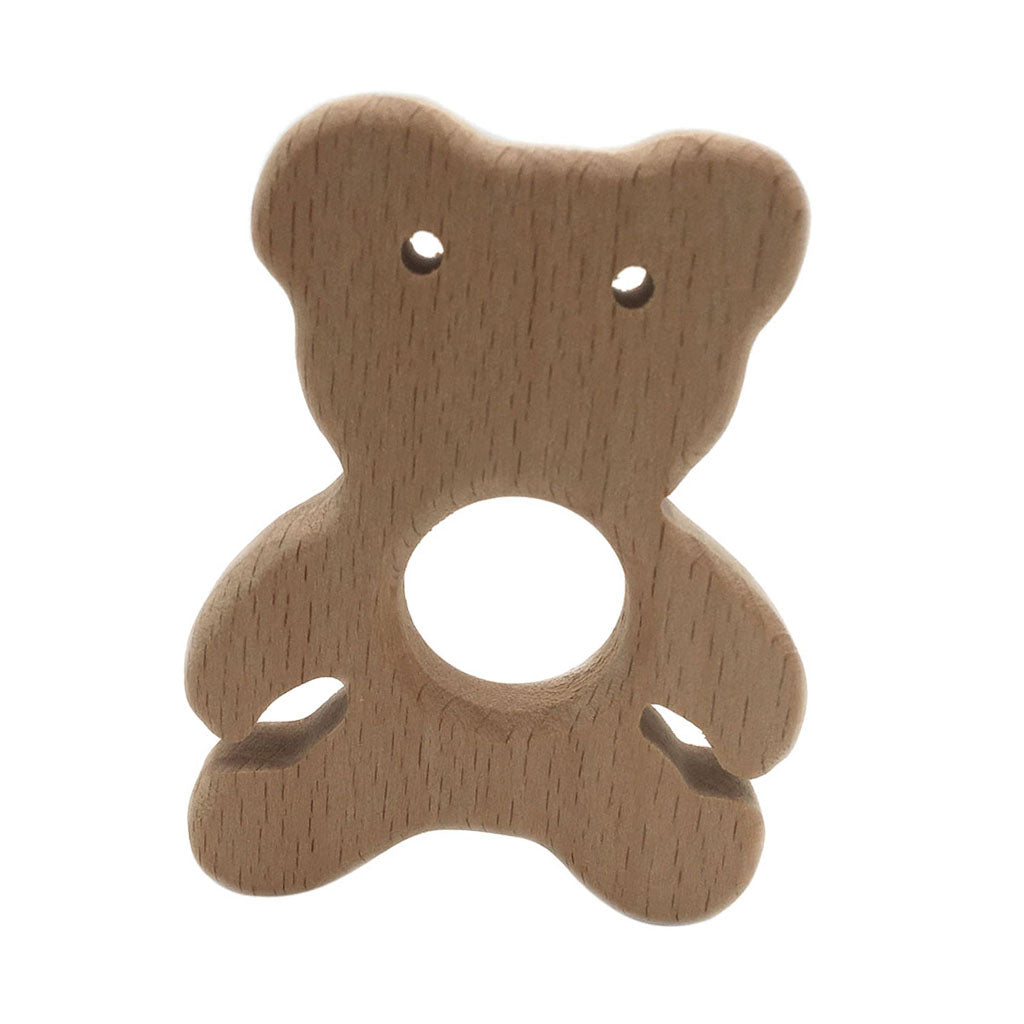 Cute Safe Natural Wooden Baby Teether Teething Toy Shower New Bear