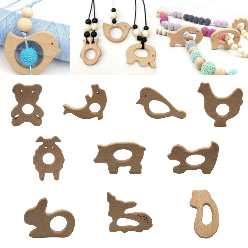 Cute Safe Natural Wooden Baby Teether Teething Toy Shower New Bear